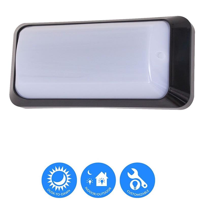 eSenLite Modern Plastic Wall/Ceiling Mount LED Security Light Series in Black