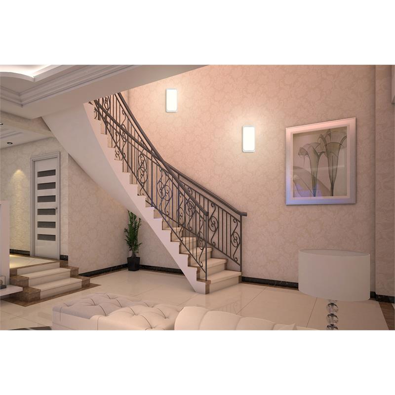 eSenLite Modern Plastic Wall/Ceiling Mount LED Security Light Series in White