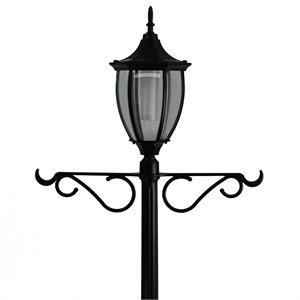 crestmont solar lamp post with planter and hanger