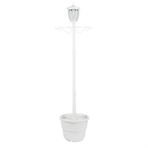kenwick solar lamp post with planter and hanger