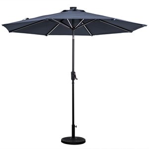 9' round aluminum next gen solar lighted umbrella