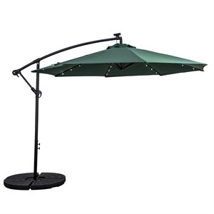 10' offset aluminum solar lighted umbrella with cross base