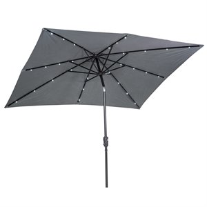 9'x7' rectangular solar lighted umbrella - olefin