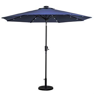 9' round 8-rib aluminum solar lighted umbrella - olefin
