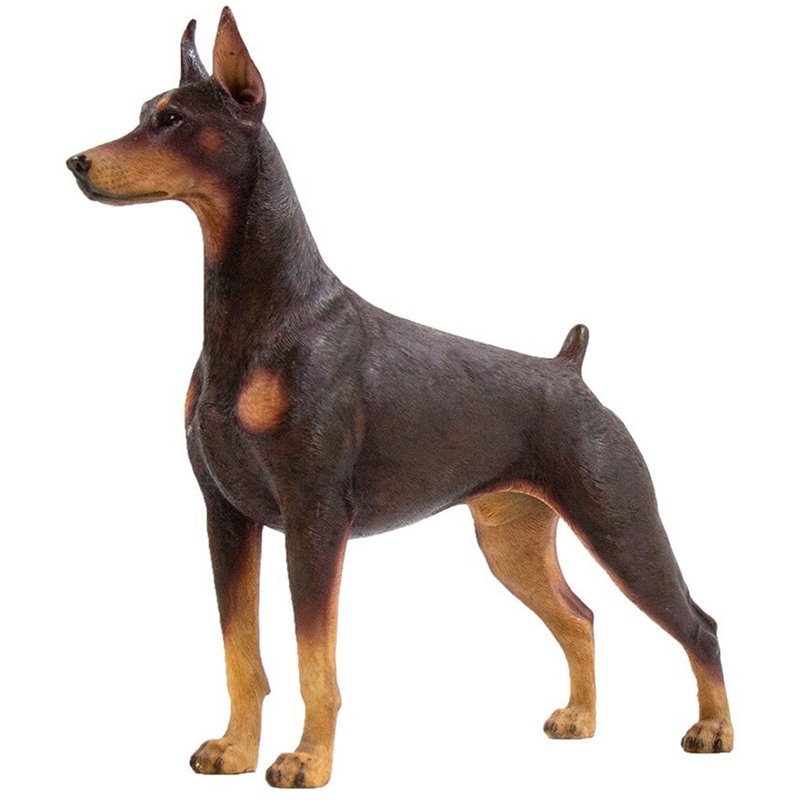 Petorama Handmade Doberman Resin Statue 1-6 in Chocolate | Cymax Business