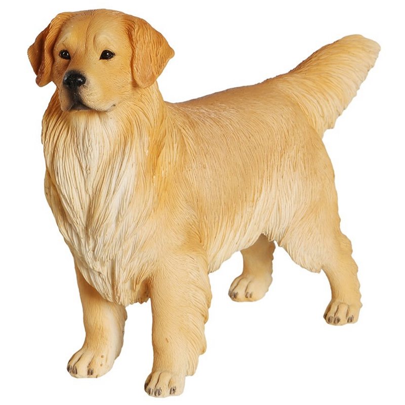 Petorama Handmade Golden Retriever Resin Statue 1 6 In Gold