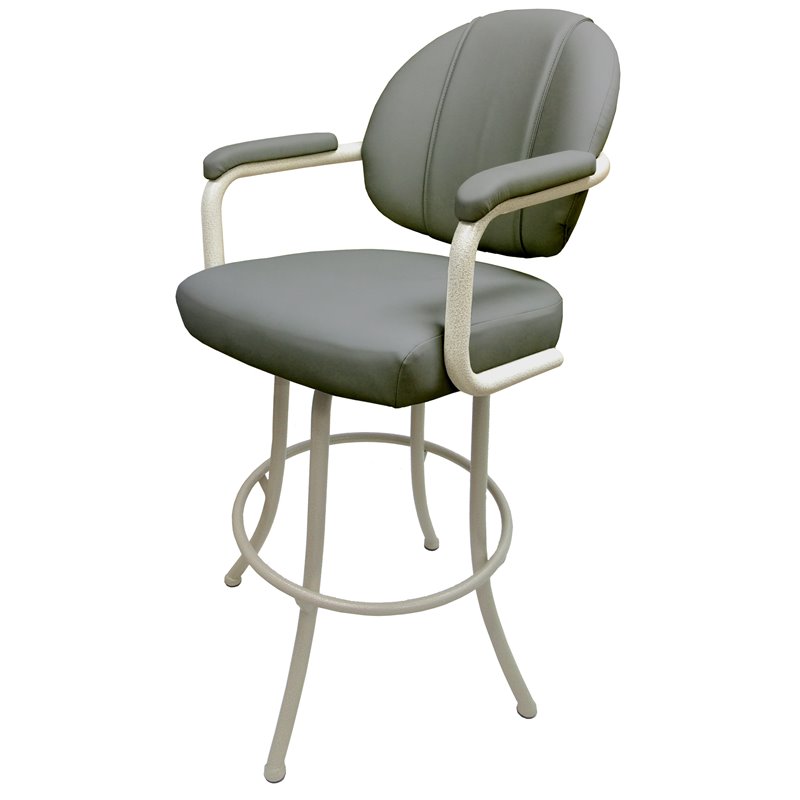 Tobias Designs 26" Vinyl Upholstered Swivel Counter Stool in Gray and