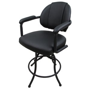 Swivel Counter Stool 26&quot Seat - M-70 - Black Vinyl - Black Metal
