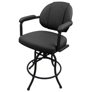 Tobias Designs 26&quot Vinyl Swivel Tilt Counter Stool in Dark Gray and Black