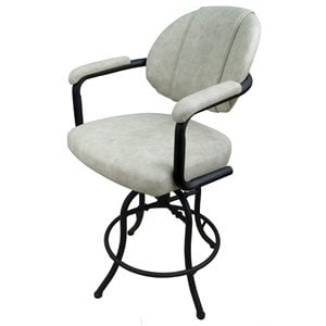 Tobias Designs 26&quot Vinyl Swivel Tilt Counter Stool in Innova Albaster and Black