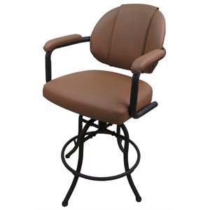 Tobias Designs 26&quot Vinyl Swivel Tilt Counter Stool in Ocean Coffee and Brown