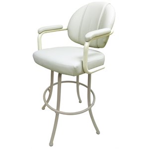 Tobias Designs 34&quot Vinyl Upholstered Swivel Tilt Extra Tall Bar Stool in Beige