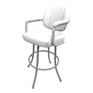 Tobias Designs 34&quot Vinyl Upholstered Swivel Tilt Extra Tall Bar Stool in White