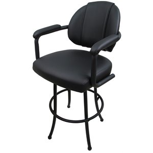 Tobias Designs 26&quot Vinyl Upholstered Swivel Counter Stool in Black