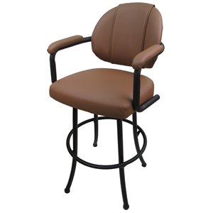 Tobias Designs 26&quot Vinyl Swivel Counter Stool in Ocean Coffee and Dark Brown