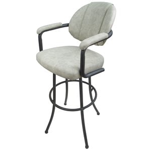 Swivel Bar Stool 30&quot Seat - M-70 - Innova Albaster Cream Vinyl - Gray Metal