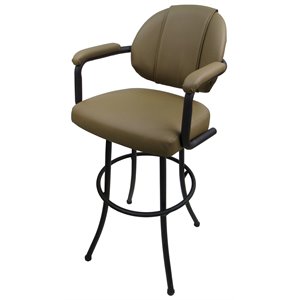 Tobias Designs 34&quot Vinyl Swivel Extra Tall Bar Stool in Sandstone and Black