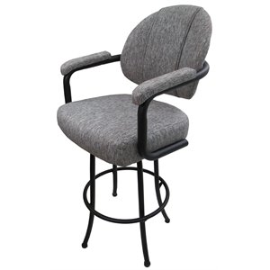 Tobias Designs 26&quot Swivel Counter Stool in Mojave Gray Fabric on Black