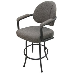 Tobias Designs 26&quot Fabric Upholstered Swivel Counter Stool in Mojave Gray