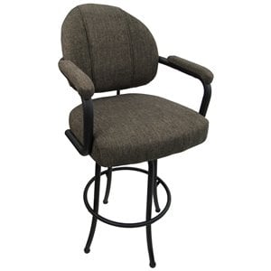 Tobias Designs 26&quot Swivel Counter Stool in Sanora Brown Fabric on Brown