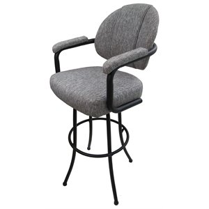 Tobias Designs 34&quot Swivel Extra Tall Bar Stool in Mojave Gray on Black