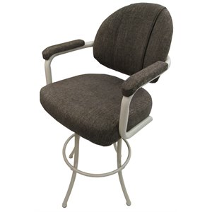Tobias Designs 34&quot Swivel Extra Tall Bar Stool in Mojave Gray Fabric on Beige