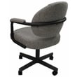 Tobias Designs Fabric Swivel Tilt Dining Arm Chair in Mojave Gray on Black