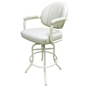 Tobias Designs 26&quot Vinyl Swivel Tilt Counter Stool in Beige and White