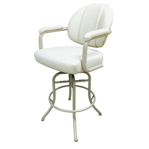 Tobias Designs 26&quot Vinyl Swivel Tilt Counter Stool in White and Beige