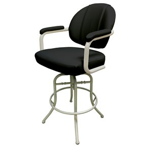 Tobias Designs 30&quot Vinyl Swivel Tilt Bar Stool in Black and Beige