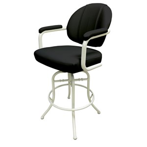 Tobias Designs 30&quot Vinyl Swivel Tilt Bar Stool in Black and White
