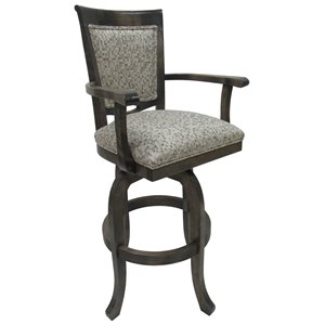 Tobias Designs 26&quot Swivel Wood Counter Bar Stool in Spring Mix Gray