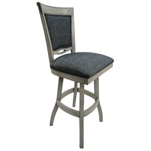 Tobias Designs 34&quot Swivel Wood Extra Tall Bar Stool without Arms in Gray