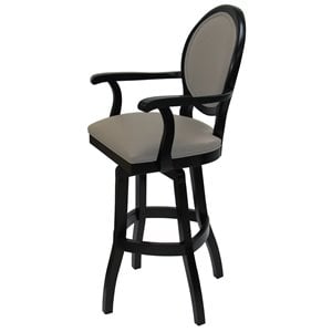 Tobias Designs 30&quot Swivel Solid Wood Bar Stool in Beige Leatherette