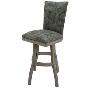 Tobias Designs 34&quot Swivel Wood Extra Tall Bar Stool in Poet Sky Blue