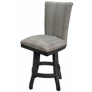 Tobias Designs 26&quot Swivel Wood Counter Stool without Arms in Natural Fun/Gray