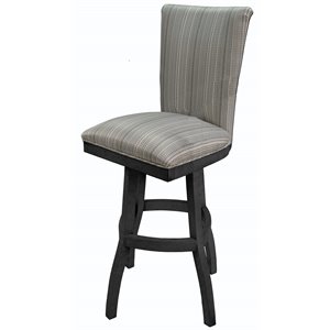 Tobias Designs 34&quot Swivel Wood Extra Tall Bar Stool in Natural Fun/Gray