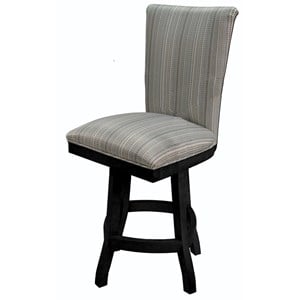 Tobias Designs 26&quot Swivel Wood Counter Stool without Arms in Natural Fun/Black