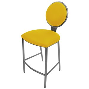 Tobias Designs 26&quot Contemporary Stainless Steel Counter Bar Stool in Yellow