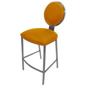 Tobias Designs 26&quot Contemporary Stainless Steel Counter Bar Stool in Orange