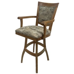 Tobias Designs 34&quot Swivel Solid Wood Extra Tall Bar Stool in Poet Desert Brown