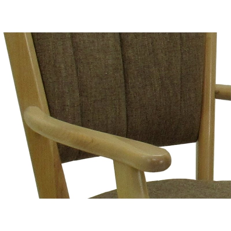 Swivel Wood Dining Caster Chair Classic on Wheels in Beige