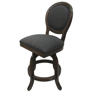 Tobias Designs 30&quot Swivel Solid Wood Bar Stool without Arms in Charcoal Twill