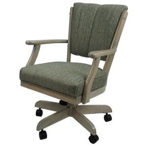 Swivel Wood Dining Caster Chair Classic on Wheels in Smoke Gray
