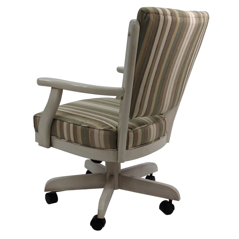 Tobias Designs Swivel Wood Dining Caster Chair Classic on Wheels in Multi-Color