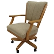 Tobias Designs Swivel Wood Dining Caster Chair Classic on Wheels in Multi-Color