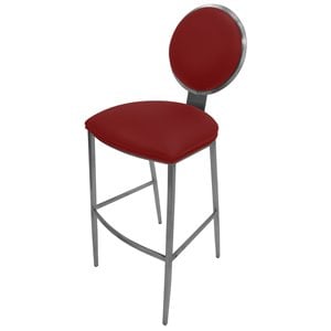 Tobias Designs 30&quot Contemporary Stainless Steel Bar Stool in Red