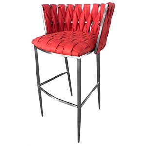 Tobias Designs Barcelona 30&quot Stainless Steel Bar Stool in Ruby Red