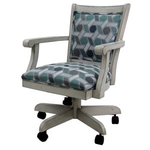 Tobias Designs Swivel Mango Wood Dining Chair in Camber Seaglass Green