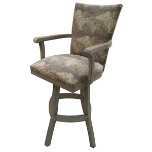 Tobias Designs 34&quot Swivel Solid Wood Extra Tall Bar Stool in Mountain Brown